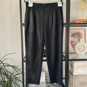 Babaton Aritzia Black Faux Suede High Rise Tapered Leg Pull-On Pants Women’s 6